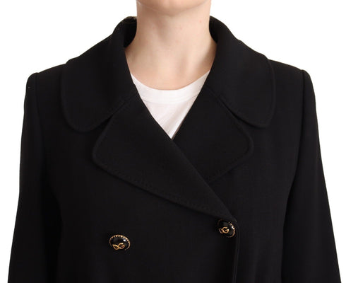 Dolce & Gabbana Black Double Breasted Long Sleeves Coat Jacket